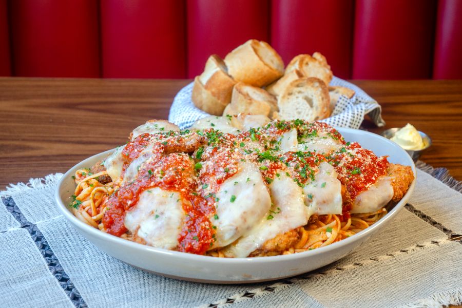Parmesan Crusted Chicken Pasta